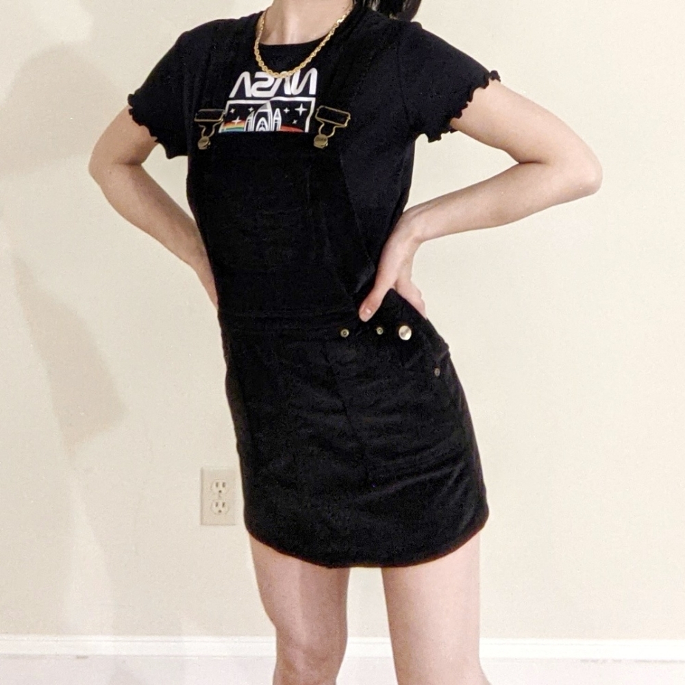Black miniskirt overall dress from LL Beans